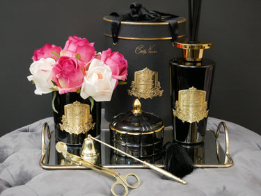 Diffuser w/ Glass Base - 500ml - Black & Gold - Pink Champagne - LDG018 (Carton of 2)